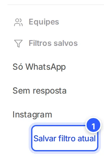 Na pasta Todos, com o filtro Não lidas ligado, o botão Salvar filtro atual aparece em Filtros salvos.